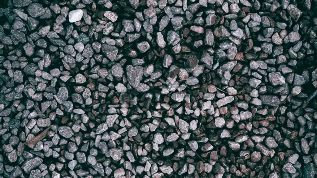 Close-up of crushed gravel stones