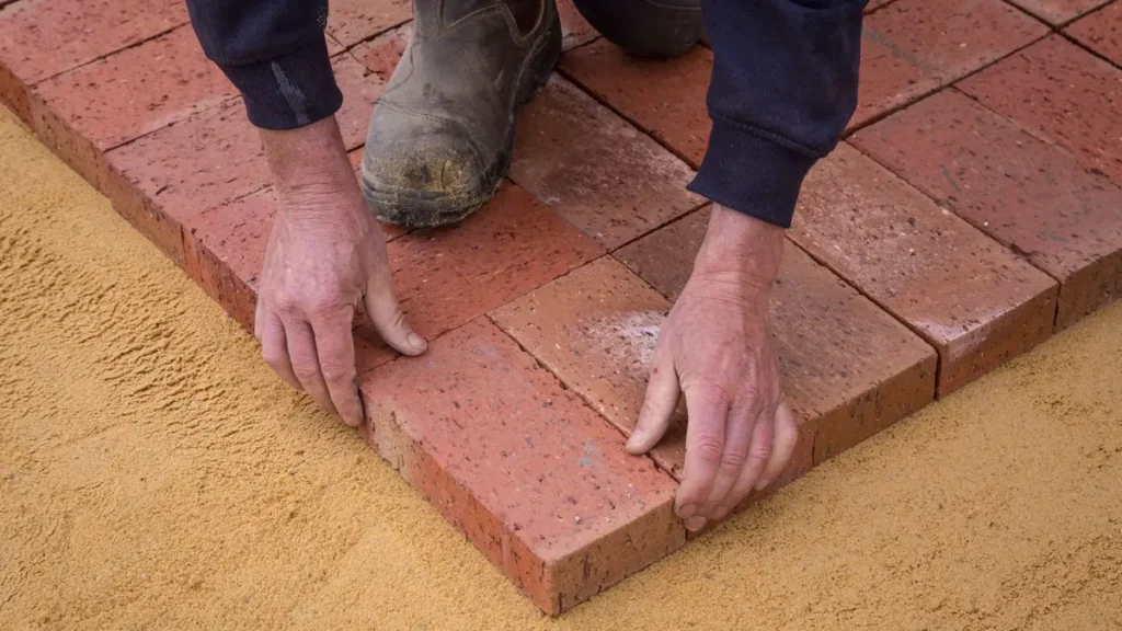 Laying pavers for a square patio
