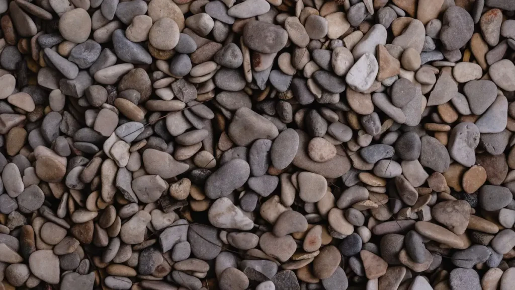 Pile of smooth river rock stones
